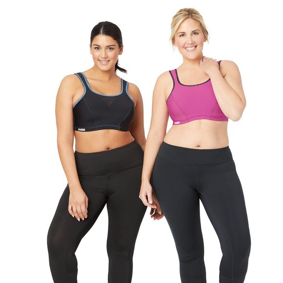 Glamorise 48D High-Impact CAMI SPORT Bra Wicks-U-Dry BOUNCE-CONTROL Black NEW - Picture 7 of 10